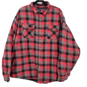 Wrangler Men's 3XL Insulated Red Plaid Flannel Shirt Heavy Overshirt Jacket